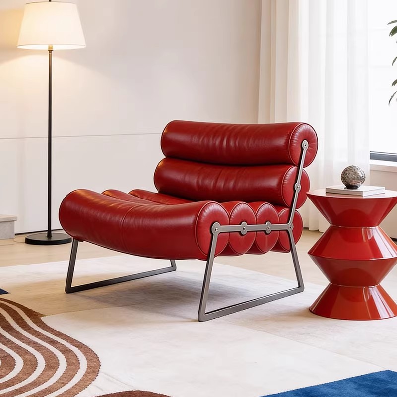 Furniture Hardware Store - イタリアのミニマリストローラーチェア、バーガンディソファ、シングルチェア、デザイナーズクリエイティブホテル、カフェ、衣料品店、ラウンジチェア