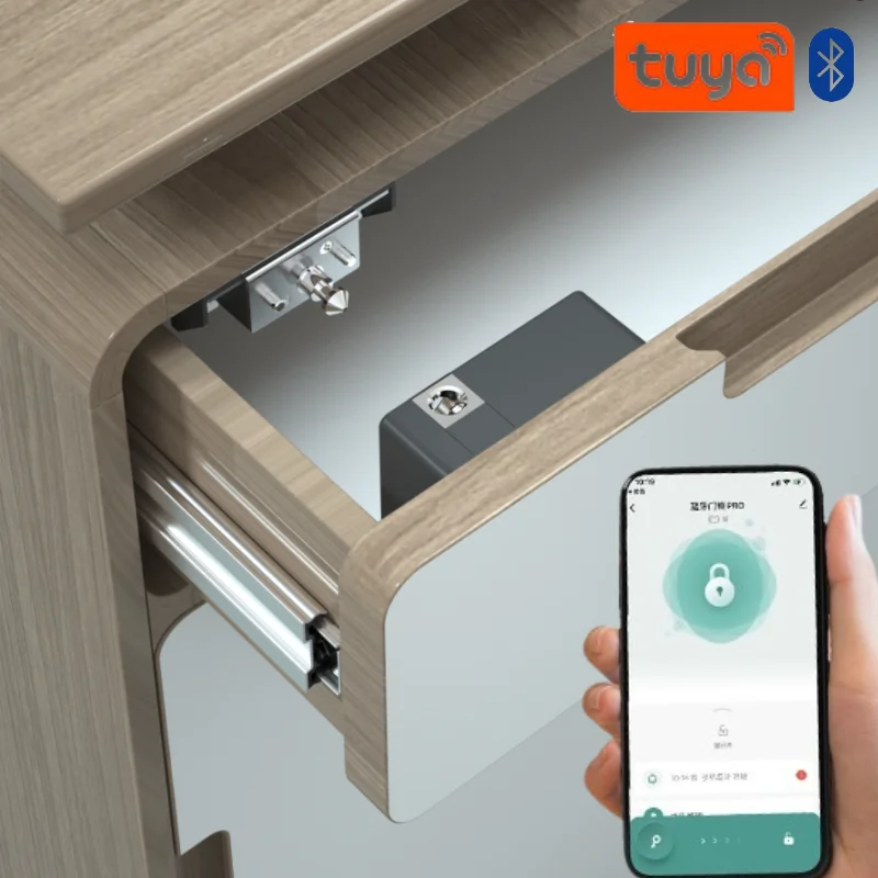 Tuya スマートキャビネットドアロックキーレス不可視電子ロ - Furniture Hardware Brackets のレビューと価格